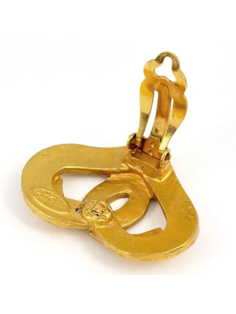 Chanel Earrings CC Logo Heart Gold Plated